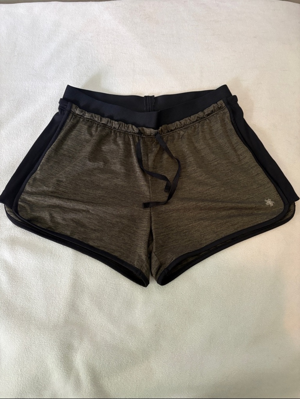 Women’s Olive Athletic Shorts with Black Trim